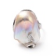 Natural Pearl Nugget with Cubic Zirconia Leaf Open Cuff Ring RJEW-P033-02P-04A-3