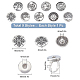 SUNNYCLUE 1 Box 9 Styles Button Finger Ring Tibetan Style Button Snap Antique Tree of Life Cabochons for Jewelry Making Phoenix Fish Scale Charms Adjustable Finger Rings Set Adult Men Women Craft DIY-SC0019-08-2