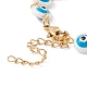 Natural Shell Evil Eye Link Chain Bracelet with Enamel BJEW-C015-19G-3