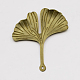 Brass Ginkgo Leaf Pendants KK-O064-AB-NF-2