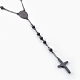 304 Stainless Steel Rosary Bead Necklaces NJEW-F240-02B-3