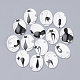 Cabujones de cristal con forma ovalada de gatito GGLA-A003-13x18-BB19-1