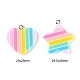 20Pcs 2 Style Rainbow Resin Pendants CRES-LS0001-04-3