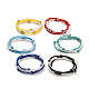 Elastische Taillenperlenketten mit bösem Blick und Glassaatperlen NJEW-C00020-1