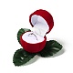 Flocking Plastic Rose Finger Ring Boxes CON-C015-01A-4