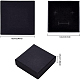 BENECREAT 12 Pack 10x10x3.5cm Black Earrings Necklace Boxes Square Black Cardboard Jewellery Box Small Gift Box with Velvet Filled for Party CBOX-BC0001-15B-2