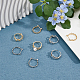 SUPERFINDINGS 8Pcs 4 Style Rack Plating Brass Open Cuff Ring Settings KK-FH0006-84-4