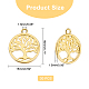 DICOSMETIC 30Pcs Tree of Life Charms Hollow Brass Charms Antique Flat Round Tree of Life Pendants 18K Gold Plated Christmas Tree Charms for Jewelry Making Crafts KK-DC0002-30-2