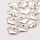 Wedding Theme Antique Silver Tone Tibetan Style Heart with Bride to Be Rhinestone Charms TIBEP-N005-10A-2
