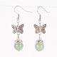 Butterfly Alloy Dangle Earrings EJEW-JE01952-2