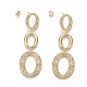 Brass Micro Pave Clear Cubic Zirconia Dangle Stud Earrings EJEW-F252-02G-2