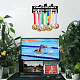 Superdant triathlon porte-médaille affichage cintre pour battement de coeur noir en acier métal mural crochets médaille rack affichage médaille crochet sur 60 médailles ODIS-WH0021-603-7