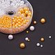 Pandahall Elite ca. 860 Stück 3/5/8mm Orange & Weiß keine Löcher / ungebohrte nachgeahmte runde Perlenperlen für Vasenfüller OACR-PH0001-13-5