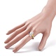 Эластичное кольцо с бабочкой из стекла и латуни для женщин RJEW-JR00463-3