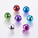 Mixed Color Round Brass Bell Pendants For Christmas X-IFIN-Q058-M-1