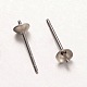 316L Surgical Stainless Steel Stud Earring Settings STAS-K098-05-4mm-P-2