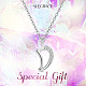 SHEGRACE Rhodium Plated 925 Sterling Silver Initial Pendant Necklaces JN900A-5