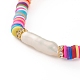 Rainbow Polymer Clay Heishi Beads Stretch Bracelets BJEW-JB05865-4
