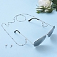 304ステンレス鋼の眼鏡チェーン  眼鏡と老眼鏡用のネックストラップ  カニカンとラバーループエンド  ステンレス鋼色  30.11インチ（76.5cm） X-AJEW-EH00013-5