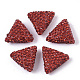 手作り樹脂粘土ラインストーンビーズ  三角形  ライトシャム  pp14（2.0~2.1mm）  18.5x19.5~20.5x9mm  穴：1.6mm RB-T017-05B-1