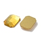 クリアガラスカボション  多面カット  長方形  ゴールド  14x10x3.5mm GLAA-B015-20B-2