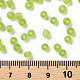 ガラスシードビーズ  つや消し色  ラウンド  緑黄  4mm  穴：1~1.5mm  約4500個/ポンド SEED-A008-4mm-M4-3