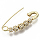 Brass Micro Pave Cubic Zirconia Safety Pins ZIRC-S061-206G-NF-3
