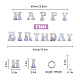 Hobbiesay 2 juegos de guirnaldas de feliz cumpleaños con palabras de papel láser AJEW-HY0001-21-2