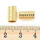 201ステンレス鋼チューブビーズ  溝付き柱  ゴールドカラー  10x5.8mm  穴：4.5mm STAS-Z049-07G-3