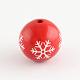 Perles rondes à motif de flocon de neige en acrylique SACR-S196-20mm-07-1