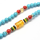 4-boucle enveloppement bouddha méditation jade jaune bracelets de perles BJEW-R039-04-2