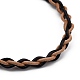 Bracelets de cordons en cuir de vachette tressés réglables unisexes BJEW-JB05393-05-2