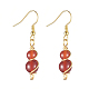 Naturel pendentif cornaline / agate rouge pendentif collier et boucles d'oreilles ensembles de bijoux SJEW-JS01060-01-6