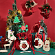 DIY クリスマスをテーマにしたペンダント装飾作成キット  雪の結晶、花輪、靴下、鹿の木のペンダントを含む  麻のロープ  アイアン製ベルペンダント  ミックスカラー DIY-WH0430-094-4