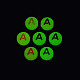 アクリルビーズ  暗闇で光る  エナメルと蓄光  水平穴  アルファベット付きのフラットラウンド  文字.p  6.5x7x4mm  穴：1.6mm  約3600個/500g MACR-N008-58P-4