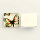 DIYのプロジェクトのための天然の生物学的テーマ活発な蝶の模様ガラスフラットバックの正方形のカボション  カラフル  10x10x4mm GGLA-S022-10mm-30L-1