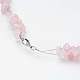 Halsketten mit natürlichen Rosenquarzsplittern NJEW-JN01795-01-3