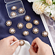 Nbeads 12 pieza de botones de perlas de metal con forma de flor de 25 mm FIND-NB0003-72G-3