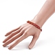 Стеклянный плетеный браслет с цветочным звеном для женщин BJEW-TA00130-03-3