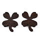 天然ウェンジウッドペンダント  染色されていない  花のチャーム  ココナッツブラウン  37x29x3.5mm  穴：2mm WOOD-T023-74-2
