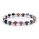 Natural India Agate Beaded Stretch Bracelets BJEW-H584-03-1