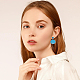 FIBLOOM 4 Pairs 4 Colors Sparkling Resin Shell Shape Dangle Stud Earrings for Women EJEW-FI0001-67-7
