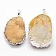 Electroplated Natural & Dyed Druzy Agate Pendants G-N0167-023A-03-2