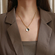 Colliers avec pendentif yin yang en acier inoxydable et émail pour femmes VV9279-1-5