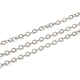 Cadenas tipo cable plano de plata de ley 925 con baño de rodio STER-F052-04P-04-1