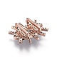 Brass Micro Pave Cubic Zirconia Slide Charms ZIRC-F094-15-RS-3