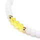 Mauvais œil en résine et bracelet extensible en perles acryliques pour femme BJEW-JB08609-02-5