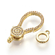 Brass Micro Pave Cubic Zirconia Lobster Claw Clasps ZIRC-S058-08G-2