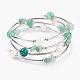 Natural Gemstone Wrap Bracelets BJEW-JB03355-2