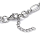 304 Stainless Steel Oval & Ring Link Chain Bracelets for Women BJEW-D028-01P-3